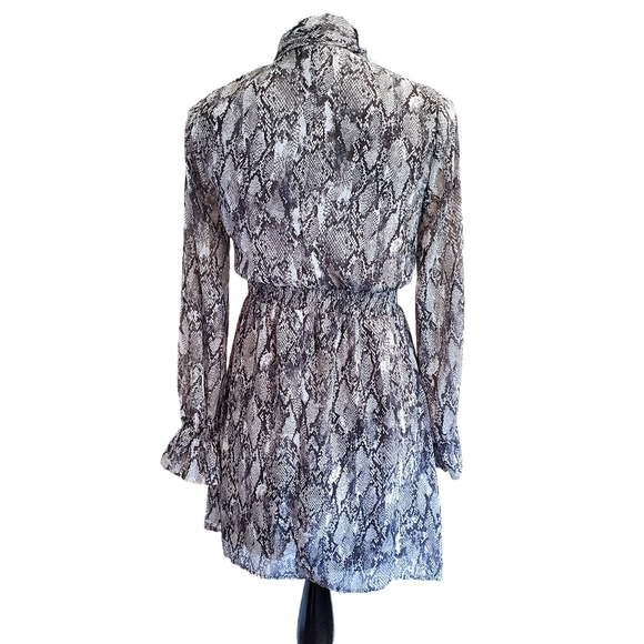 FAVLUX Snake Print Sheer Lined Dress Small - Picture 2 of 14